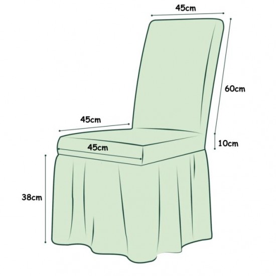 Set 6 huse pentru scaune material elastic cu volane ,  grena